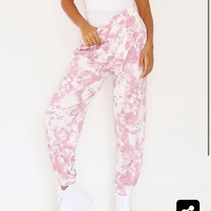 PRETTY LITTLE THING PETITE PINK TIE DYE JOGGERS